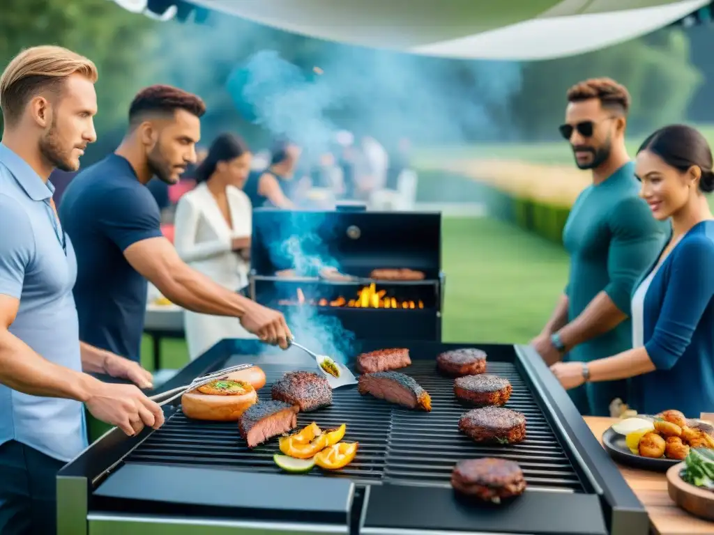 Una parrillada futurista al aire libre con innovación en patrocinios de asado