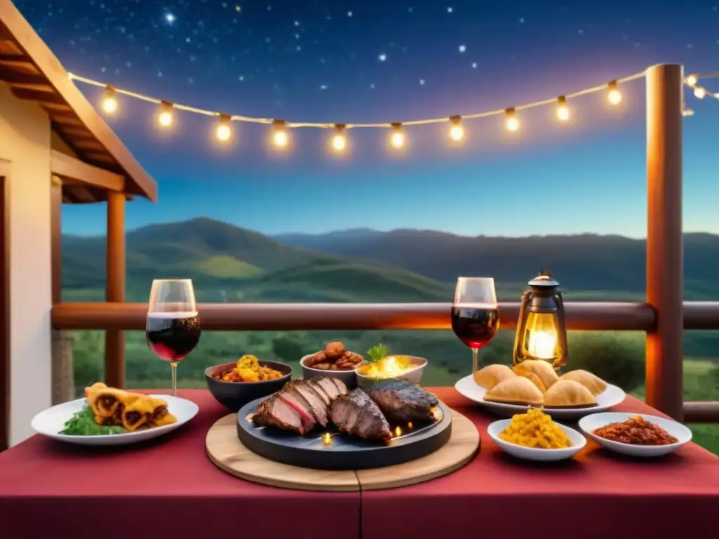 Disfruta de una parrillada nocturna perfecta con asado uruguayo bajo las estrellas