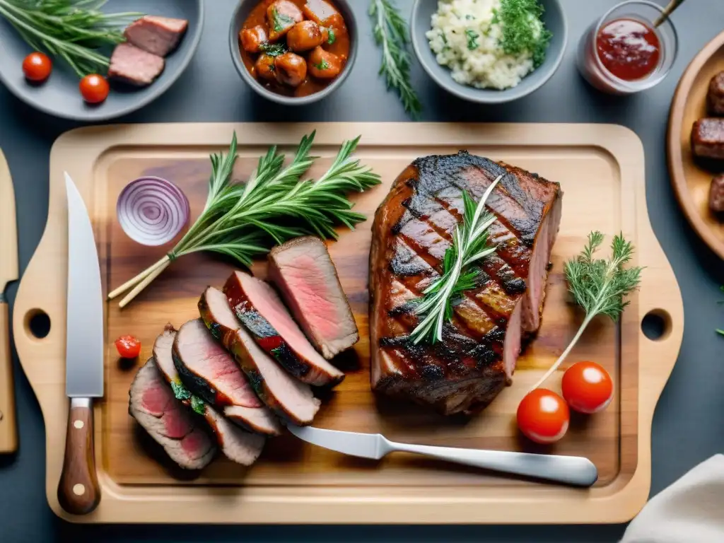 Una parrillada perfectamente organizada para disfrutar en equipo, con cortes de carne listos para la parrilla y amigos felices alrededor