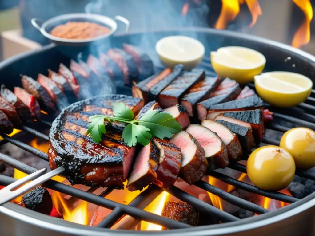 Una parrillada perfecta de achuras asadas, jugosas y ahumadas, listas para un asado argentino