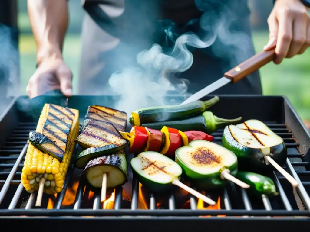 Una parrillada uruguaya saludable y equilibrada con vegetales y proteínas vegetales, destacando los Beneficios del asado uruguayo