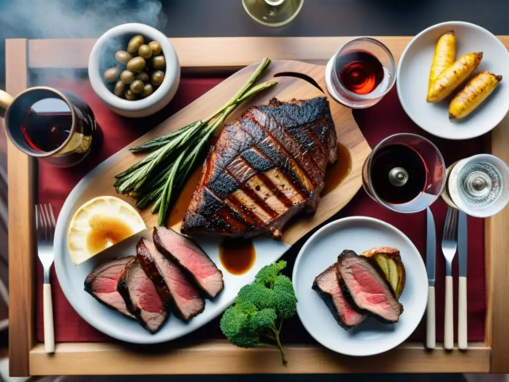 Una parrillada uruguaya con asado y vinos finos en un entorno auténtico y acogedor