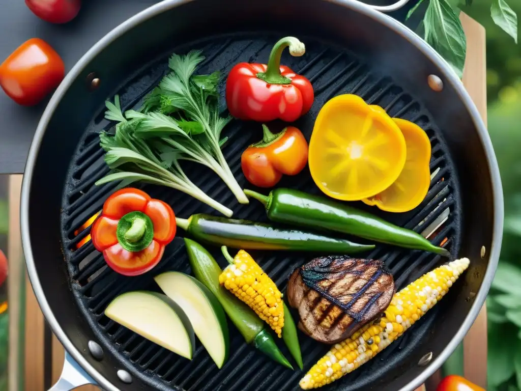 Una parrillada de vegetales vibrantes en un asado uruguayo saludable opciones vegetales