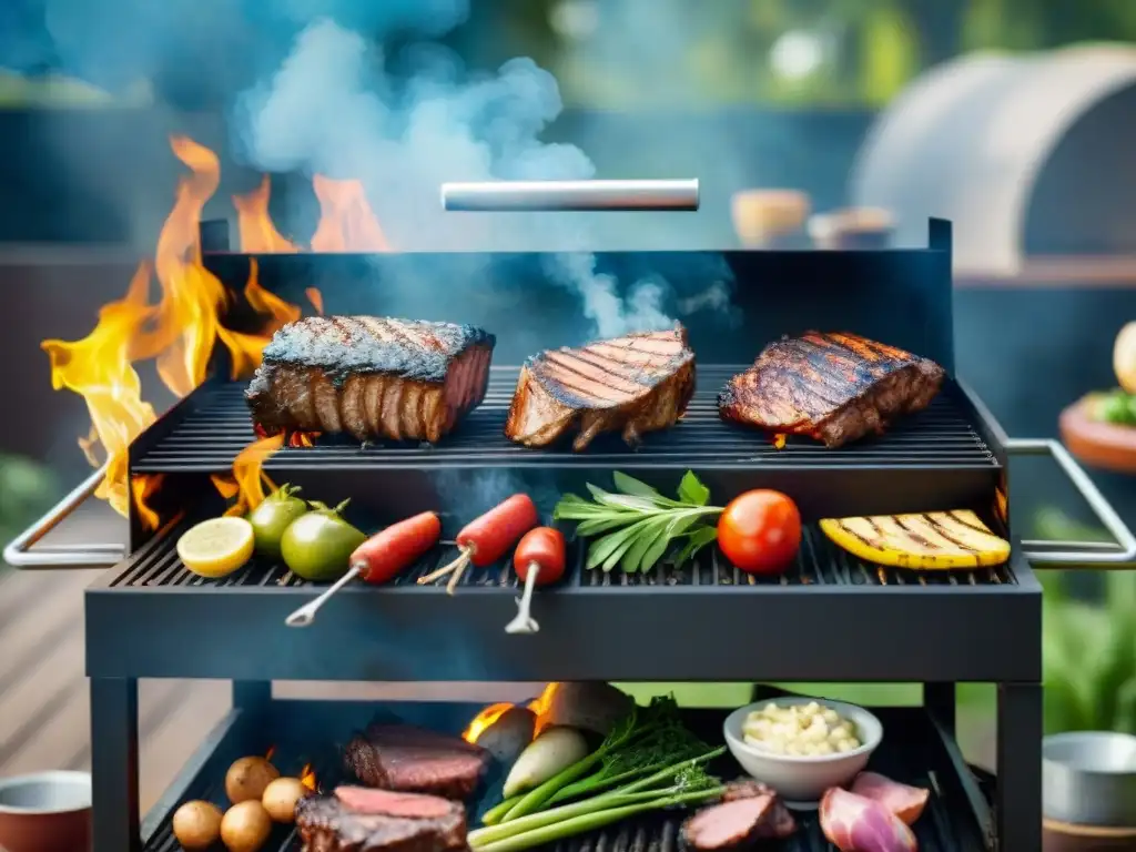 Una parrillada vibrante bajo el cielo azul