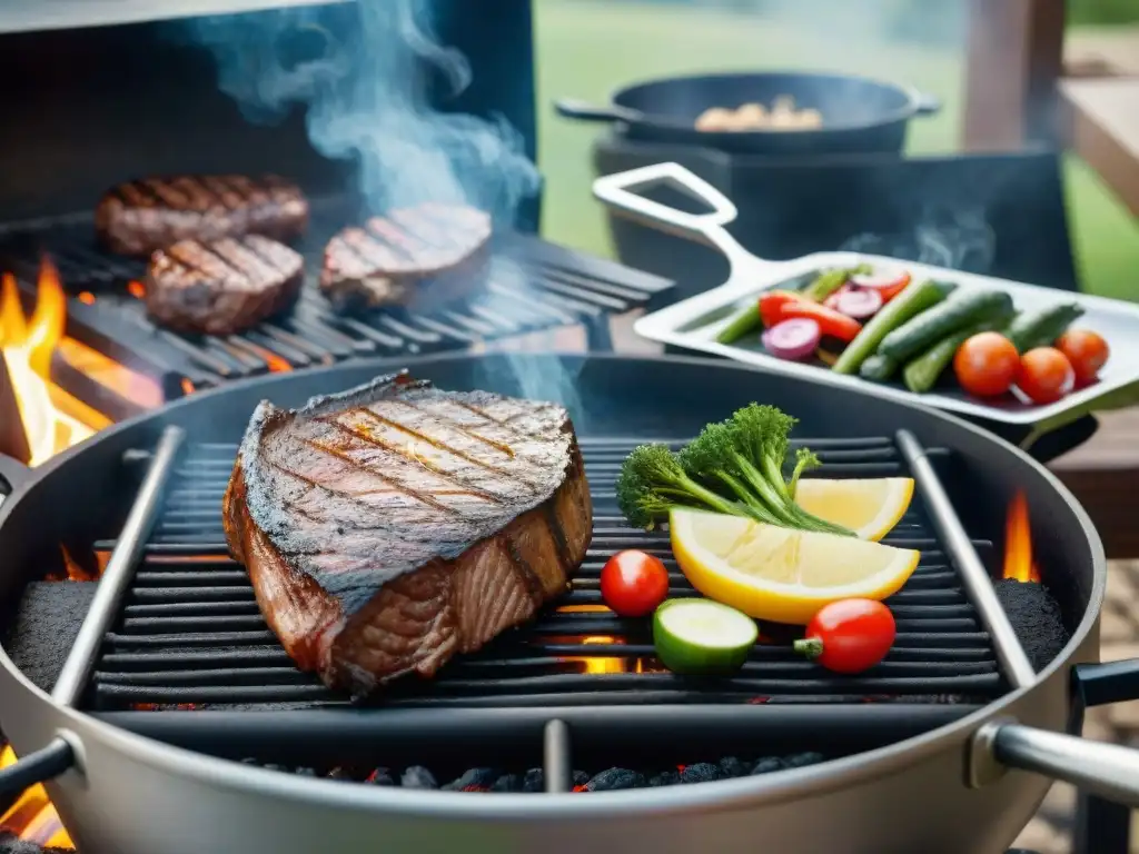 Dos parrillas caras muestran la diferencia en un asado perfecto en un entorno de lujo