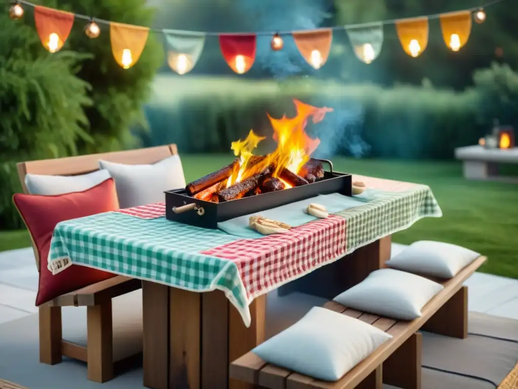 Un patio decorado con temática de asado temático ideas creativas