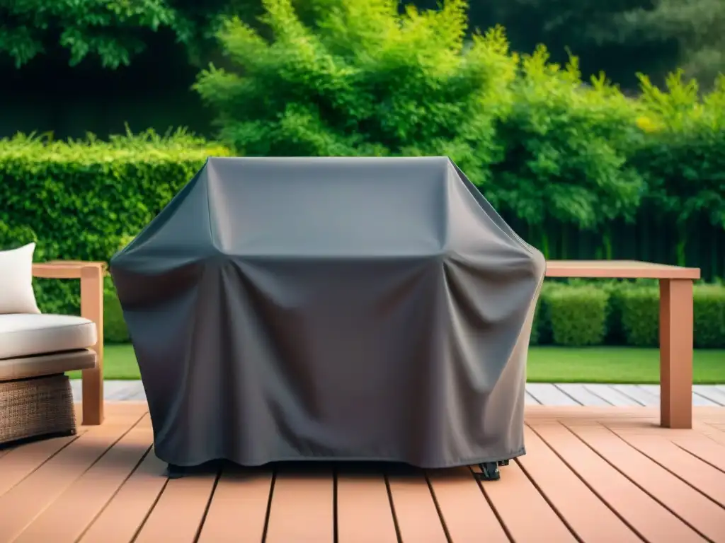 Protector de parrillas de lujo en elegante patio al aire libre, resguardando tu inversión con estilo