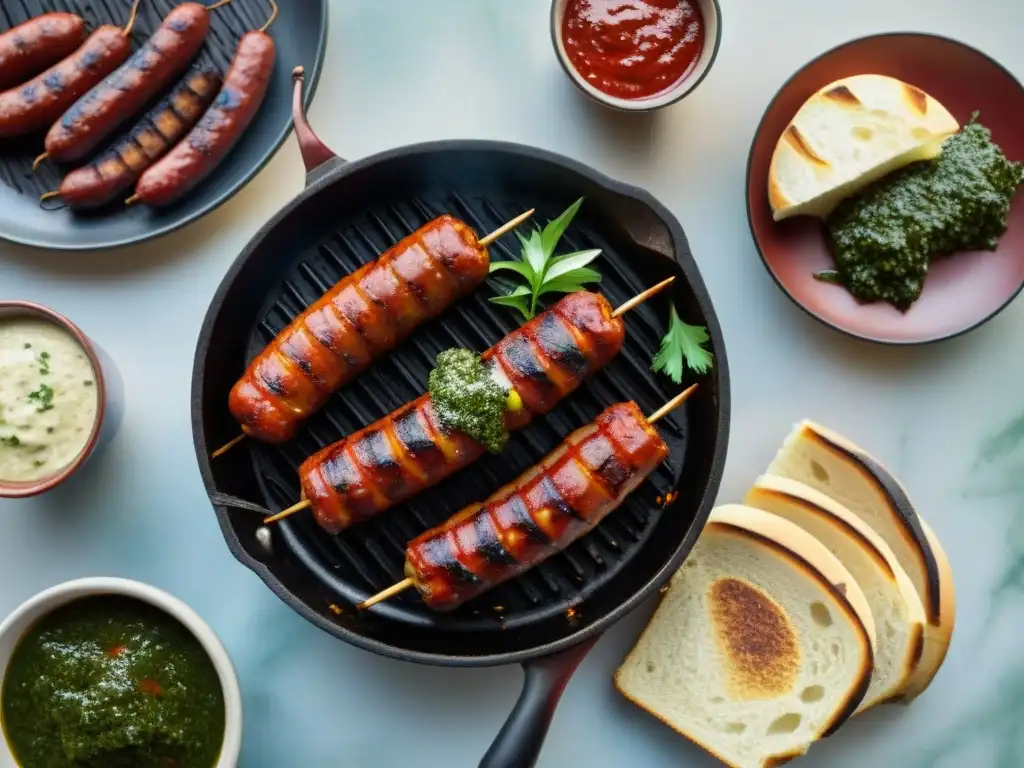 Deléitate con la receta del chorizo parrillero uruguayo en un escenario al aire libre soleado y frondoso
