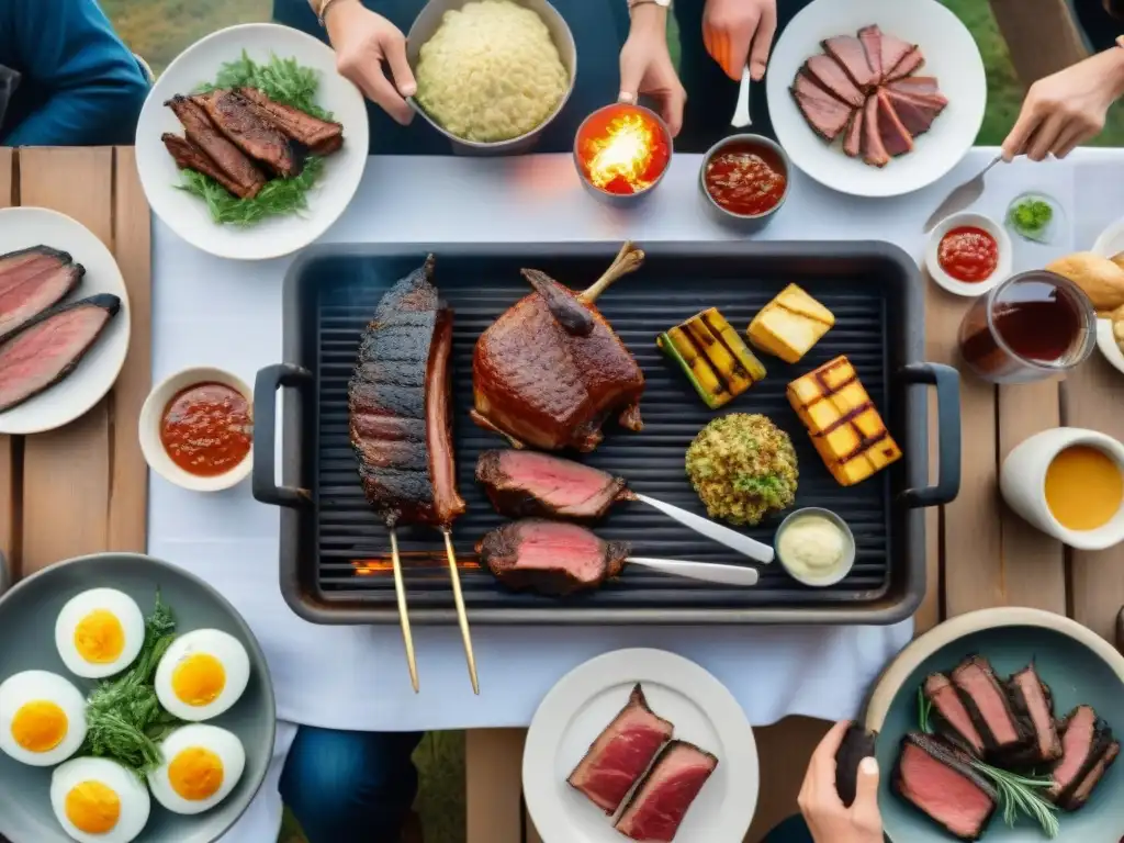 Celebrando la resiliencia y creatividad en un asado uruguayo tradicional en el campo