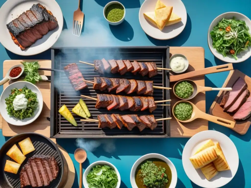 Reunión perfecta: asado uruguayo con amigos y familia disfrutando de una parrillada al aire libre