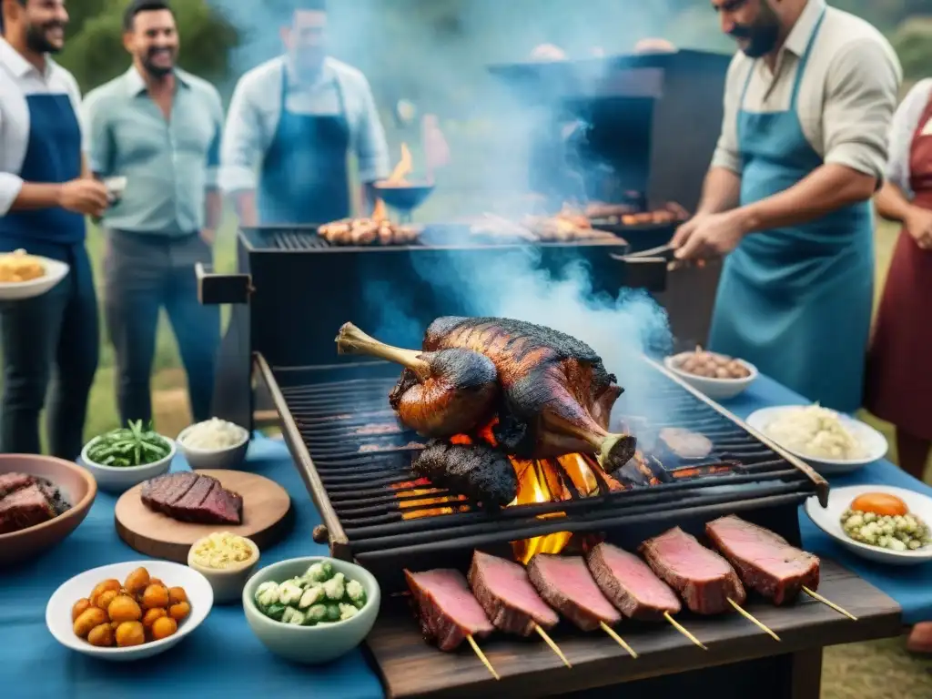 Disfruta de los secretos del asado uruguayo tradicional en una reunión al aire libre con amigos y familiares