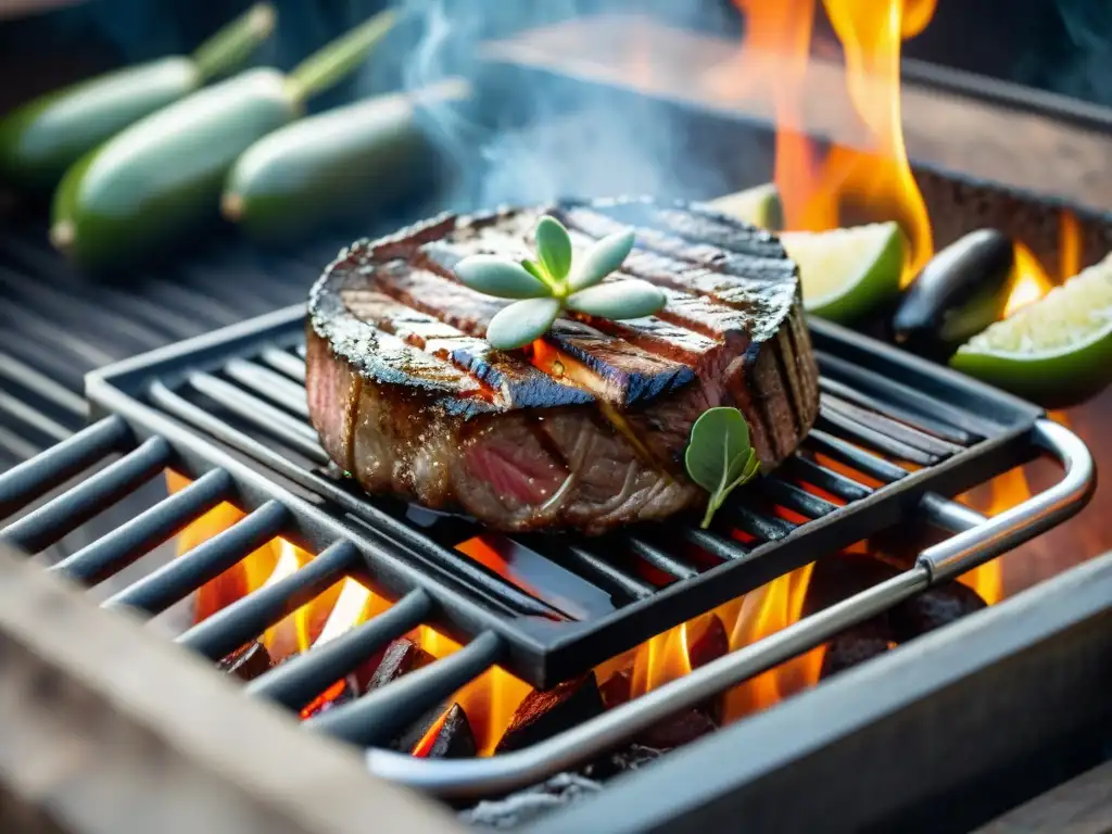 Una suculenta receta de lomo vetado a la parrilla, perfectamente cocida y con hierbas frescas