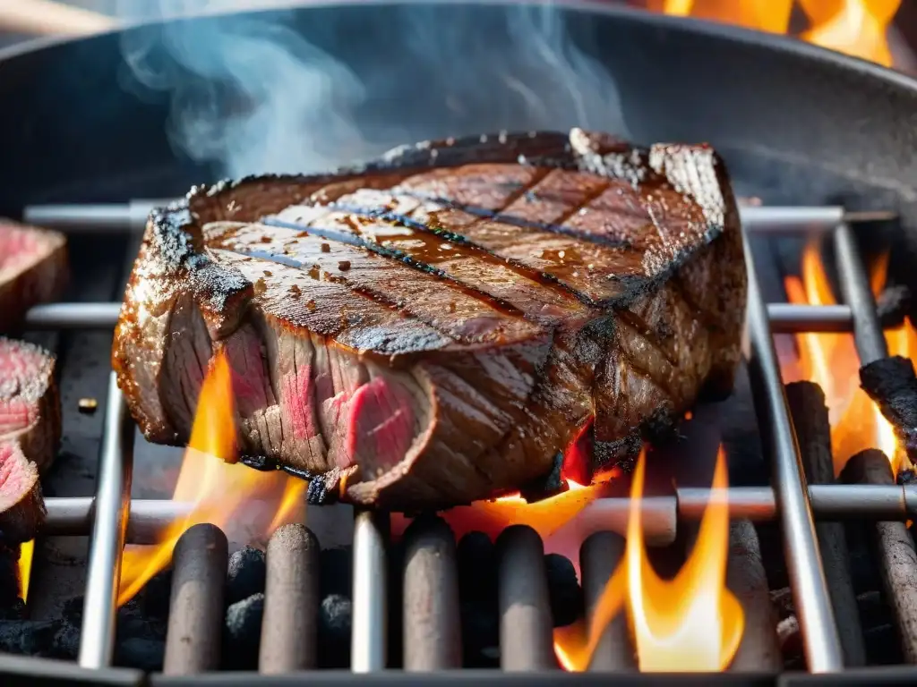 Un suculento filete a la parrilla con marca de grill, jugoso y en su punto