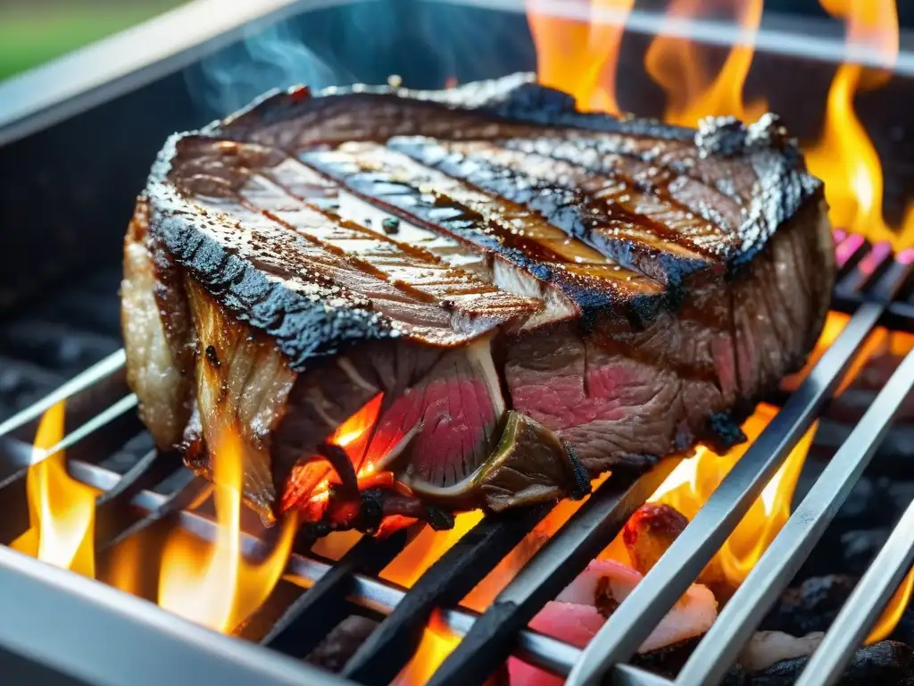 Un suculento lomo uruguayo a la parrilla con jugosos secretos del sabor