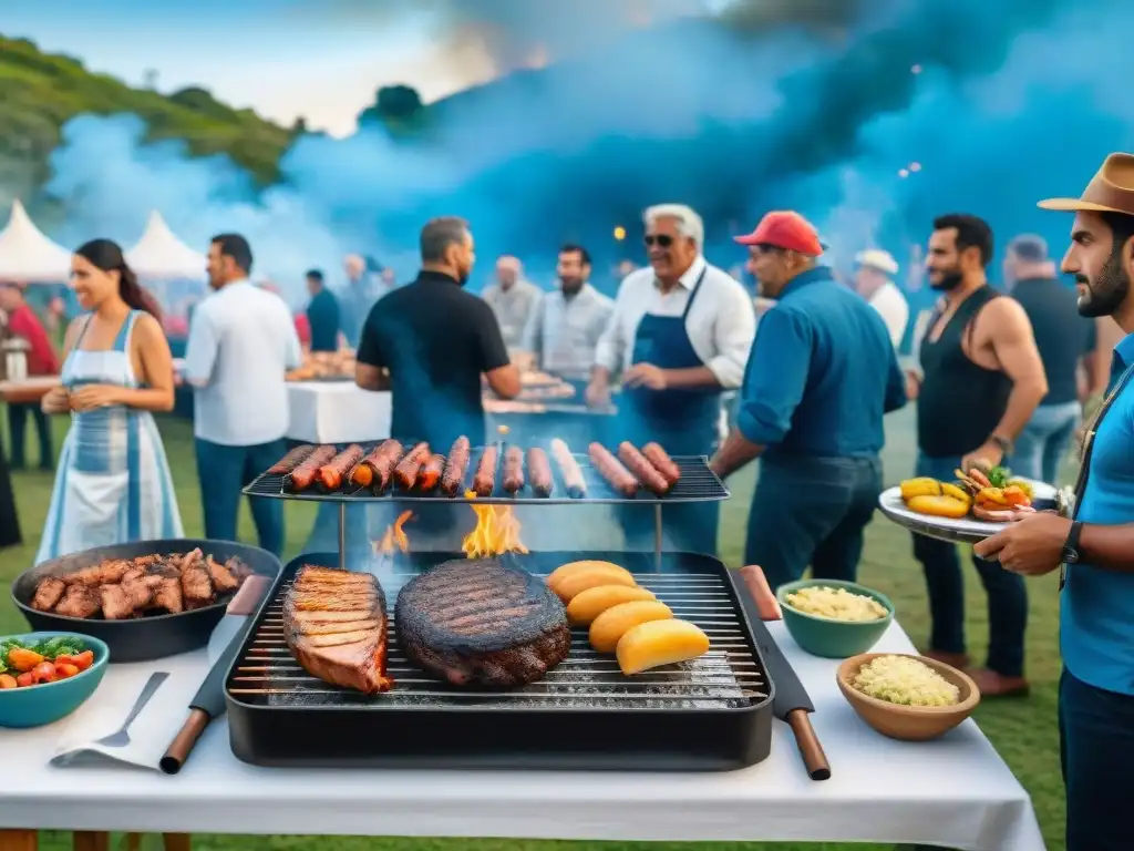 Vibrante festival de asado al aire libre en Uruguay, comunidad y deleite culinario