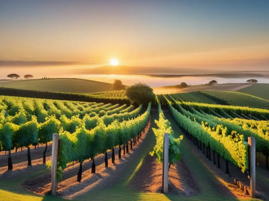 Viñedo en Uruguay al atardecer con viñedos de viognier y un asado uruguayo